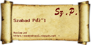 Szabad Pál névjegykártya