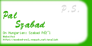 pal szabad business card